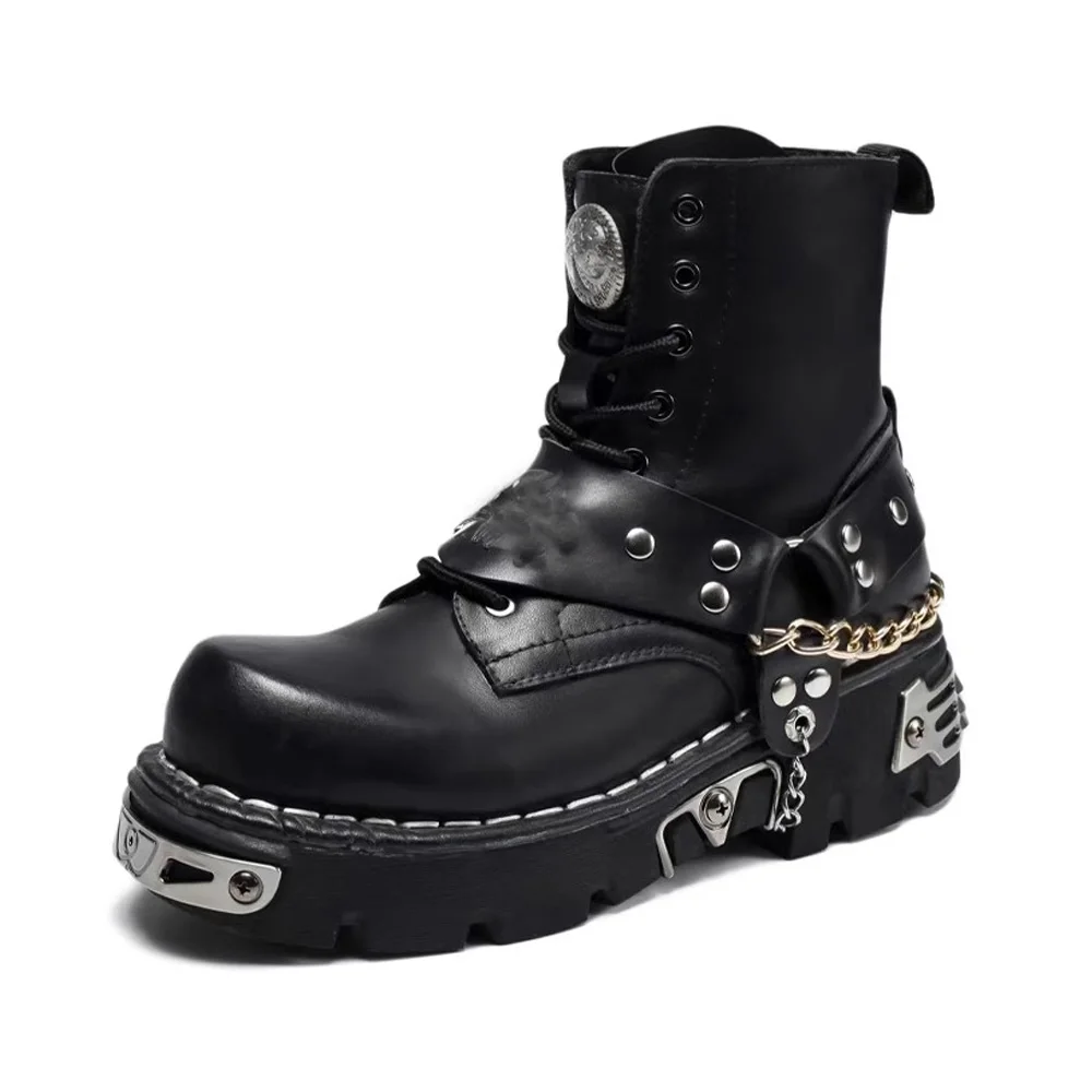 Men's Fashion Genuine Leather  - Motorcycle Chain ulasan dan harga