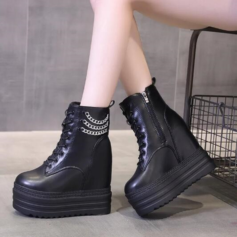 NEW Women Ankle Boots Leather  - Motorcycle Chain ulasan dan harga