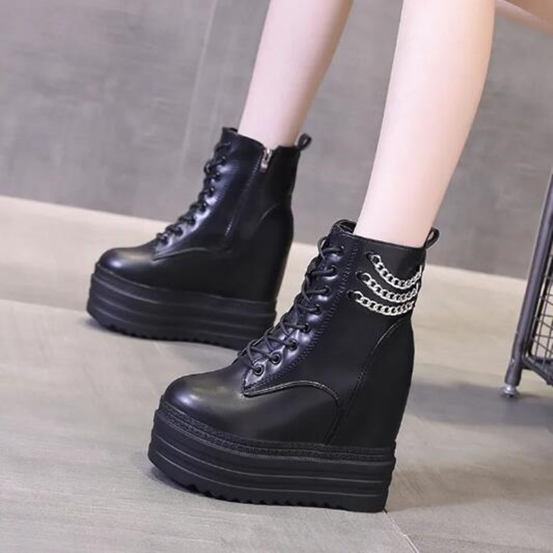 NEW Women Ankle Boots Leather  - Motorcycle Chain ulasan dan harga