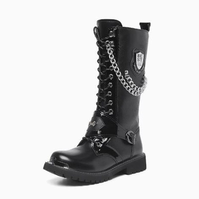 Luxury Men Motorcycle Boots Mi - Steel Chain ulasan dan harga