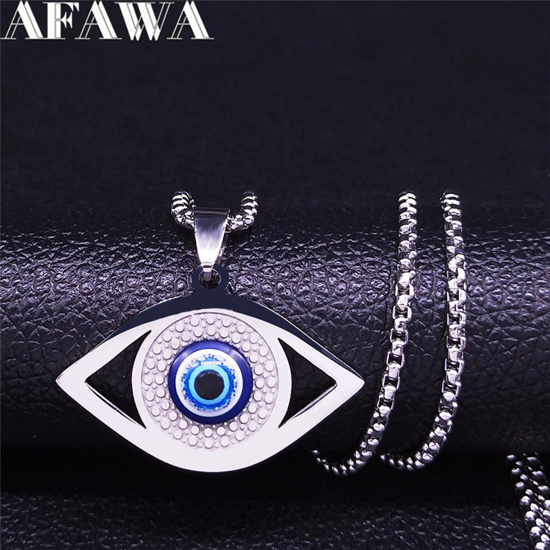 Islam Hamsa Evil Blue Eye Neck - Steel Chain ulasan dan harga