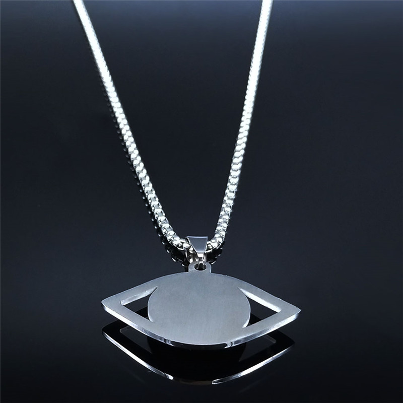 Islam Hamsa Evil Blue Eye Neck - Steel Chain ulasan dan harga